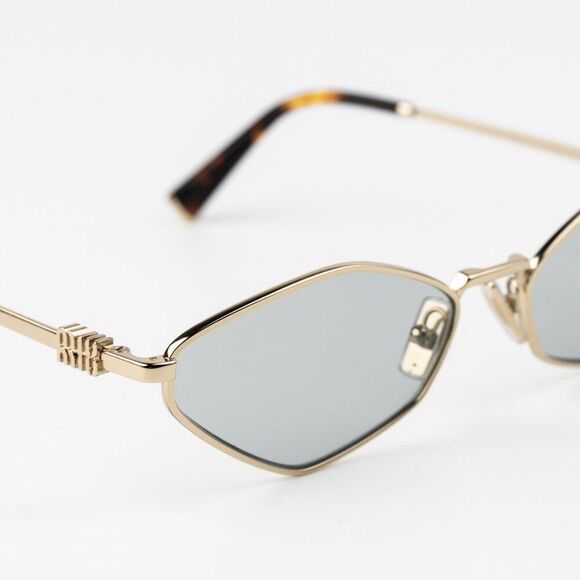 NEW Miu Miu MU56ZS ZVN50K REGARD Pale Gold Grey Geometric Unisex Sunglasses